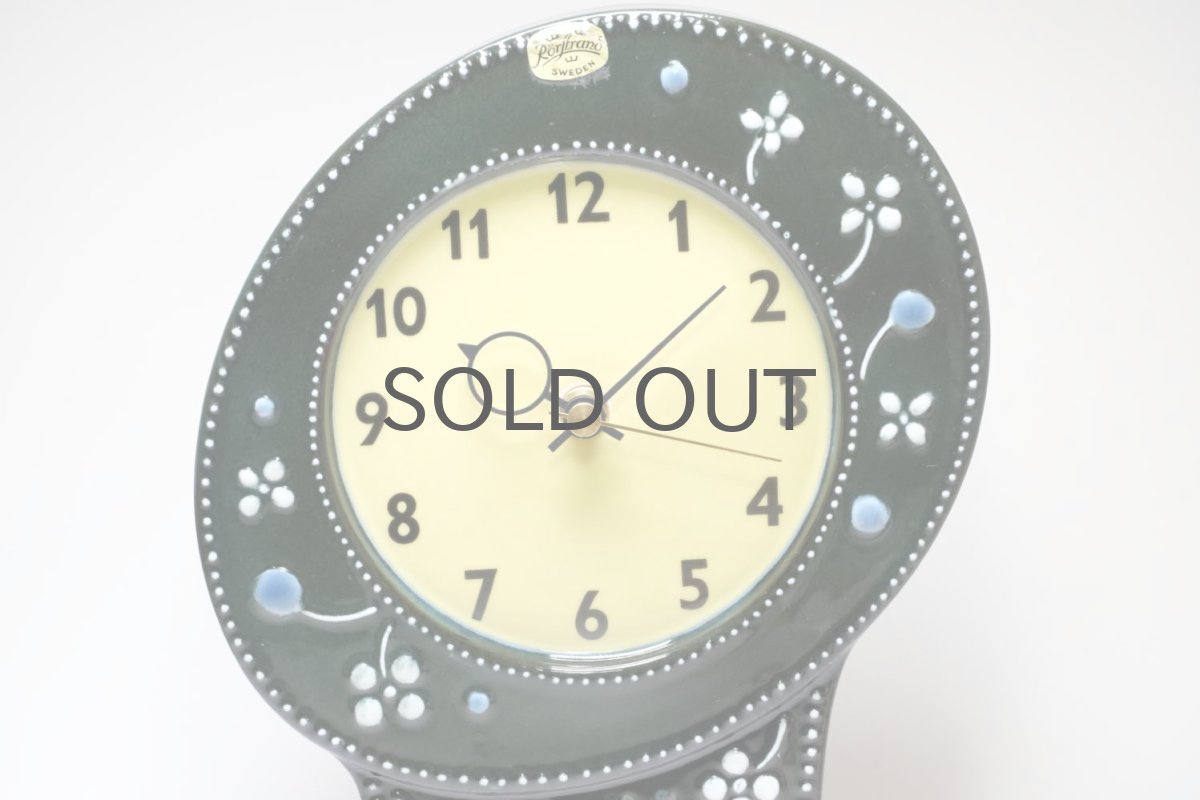 画像2: Rorstrand/ロールストランド/Sylvia Leuchovius/ シルヴィア・レウショブス/ 置き時計/小鳥/ダークグリーン (2)