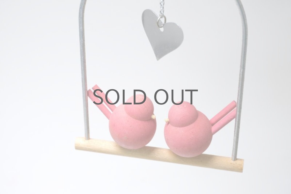 画像2: 北欧インテリアビンテージ雑貨/フィンランド製/aarikka/アーリッカ/木製オブジェ/ハンギングレッド小鳥 (2)