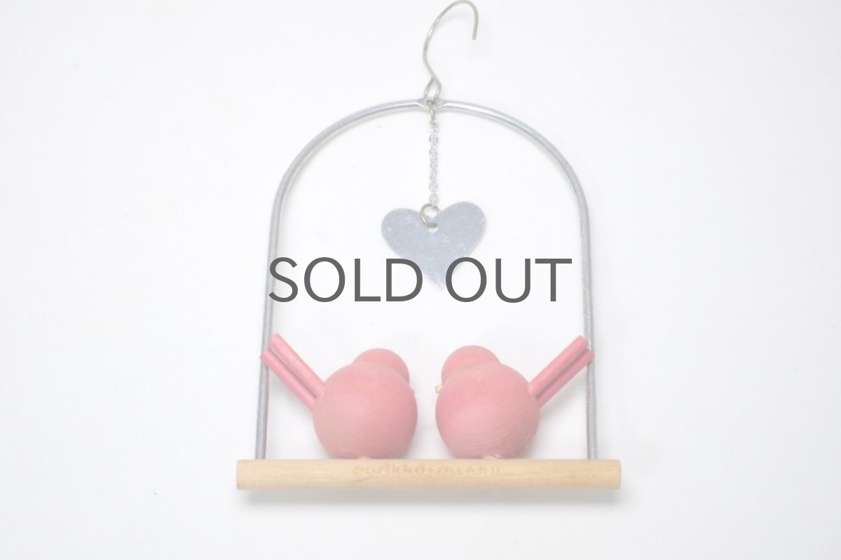 画像3: 北欧インテリアビンテージ雑貨/フィンランド製/aarikka/アーリッカ/木製オブジェ/ハンギングレッド小鳥 (3)