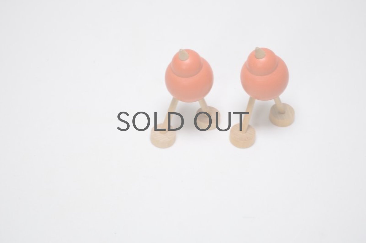 画像2: 北欧インテリアビンテージ雑貨/フィンランド製/aarikka?/アーリッカ?/木製オブジェ/オレンジ小鳥 (2)