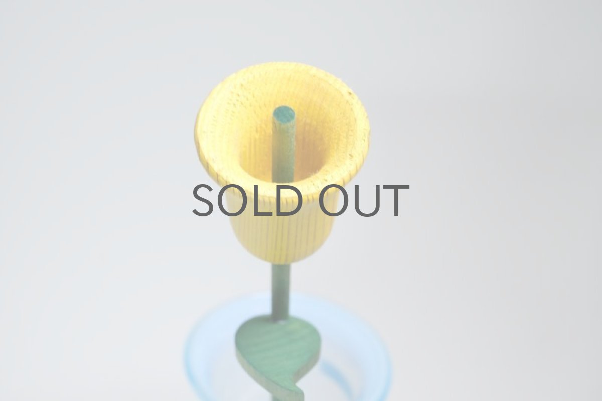 画像3: 北欧インテリアビンテージ雑貨/フィンランド製/aarikka/アアリッカ/木製オブジェ/イエロー花/No.3 (3)