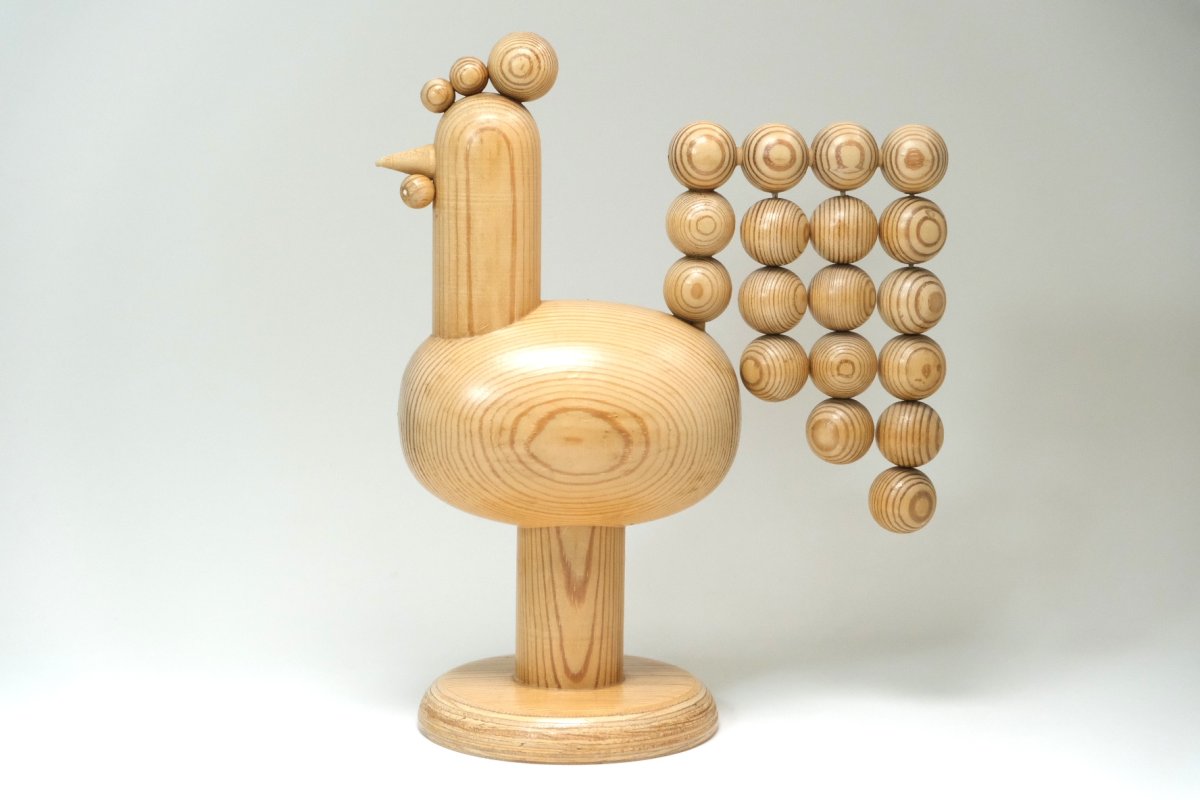 画像1: 北欧インテリアビンテージ雑貨/フィンランド製/aarikka/アーリッカ/Kukko/ニワトリ/木製 (1)