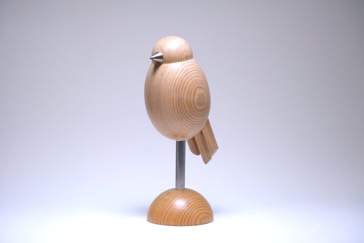 画像4: 北欧インテリアビンテージ雑貨/フィンランド製/aarikka/アーリッカ/木製オブジェ/小鳥＋金属脚 (4)
