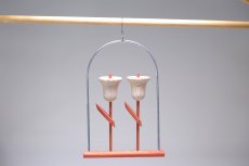 画像2: 北欧インテリアビンテージ雑貨/フィンランド製/aarikka/アーリッカ/木製オブジェ/ハンギング/赤い花 (2)