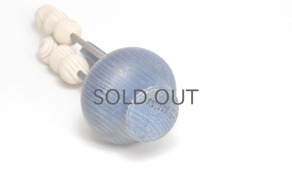 画像3: 北欧インテリアビンテージ雑貨/フィンランド製/aarikka/アーリッカ/木製オブジェ/木の実/ ブルー系 (3)