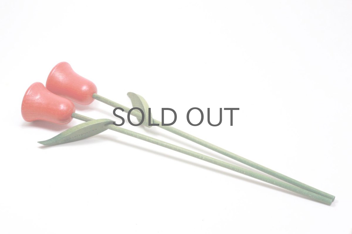 画像2: 北欧インテリアビンテージ雑貨/フィンランド製/aarikka/アーリッカ/木製オブジェ/チューリップ2本セット (2)