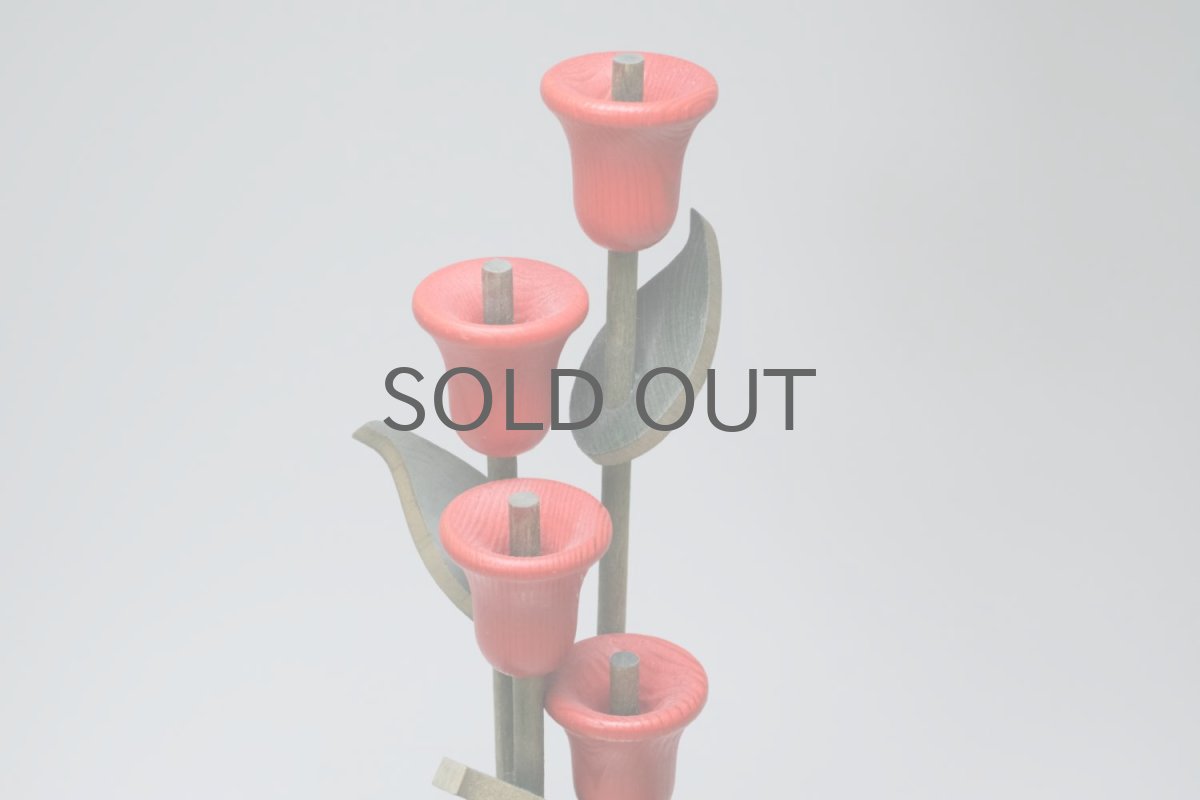 画像3: 北欧インテリアビンテージ雑貨/フィンランド製/aarikka/アアリッカ/木製オブジェ/レッド花 (3)