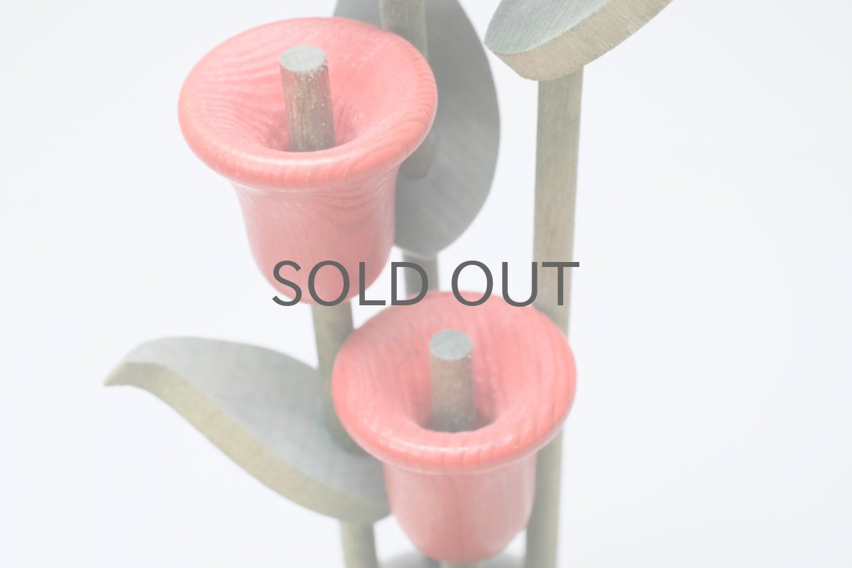 画像4: 北欧インテリアビンテージ雑貨/フィンランド製/aarikka/アアリッカ/木製オブジェ/レッド花 (4)