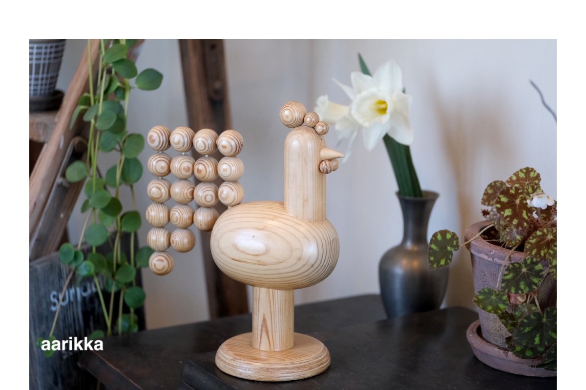 画像15: 北欧インテリアビンテージ雑貨/フィンランド製/aarikka/アーリッカ/Kukko/ニワトリ/木製 (15)