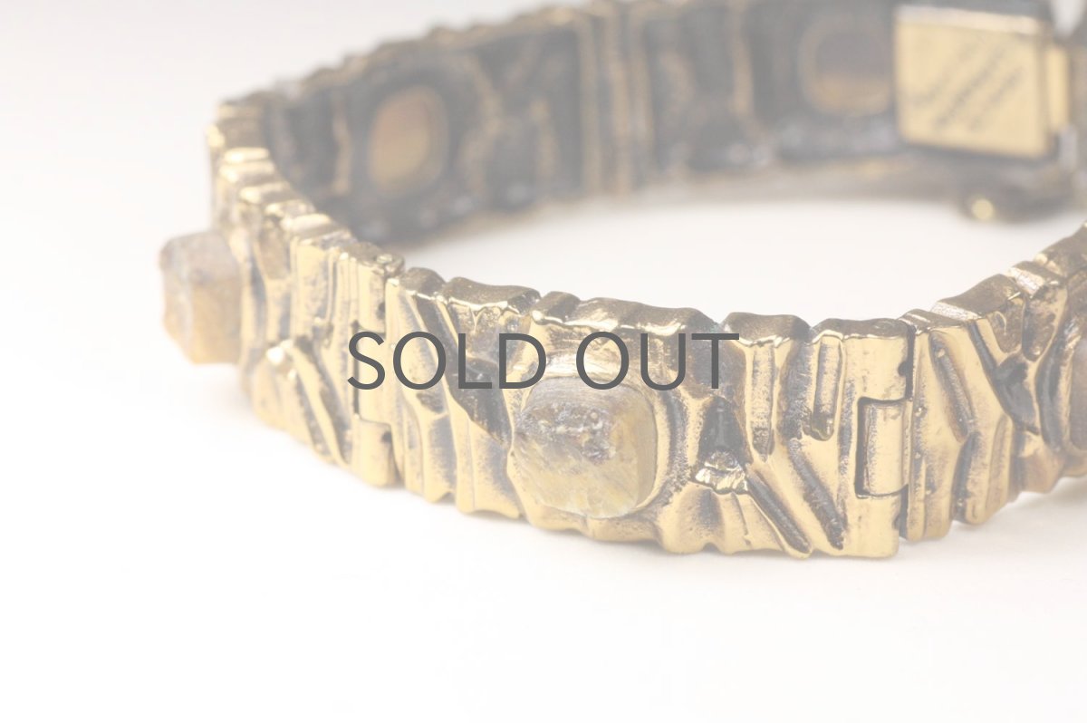 画像3: フィンランド/ヴィンテージアクセサリー/Pentti Sarpaneva/ブロンズ/KELO/タイガーアイブレスレッド/No.2 (3)