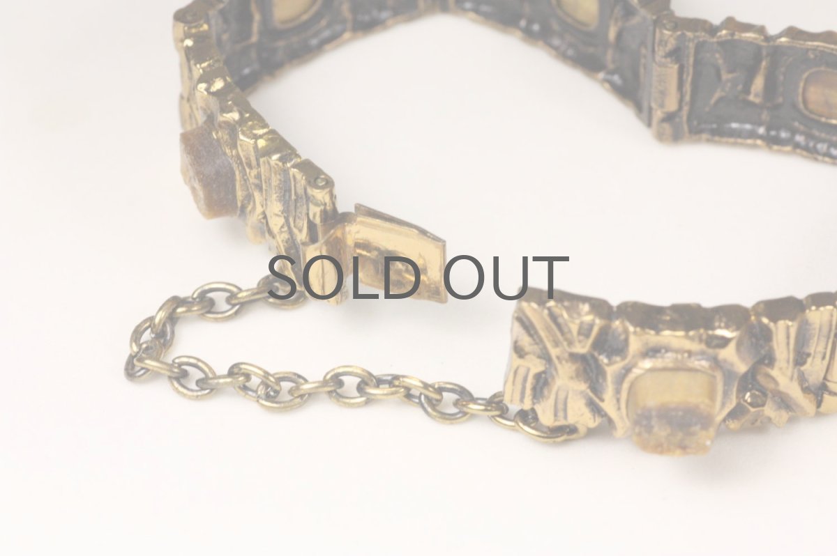 画像5: フィンランド/ヴィンテージアクセサリー/Pentti Sarpaneva/ブロンズ/KELO/タイガーアイブレスレッド/No.2 (5)