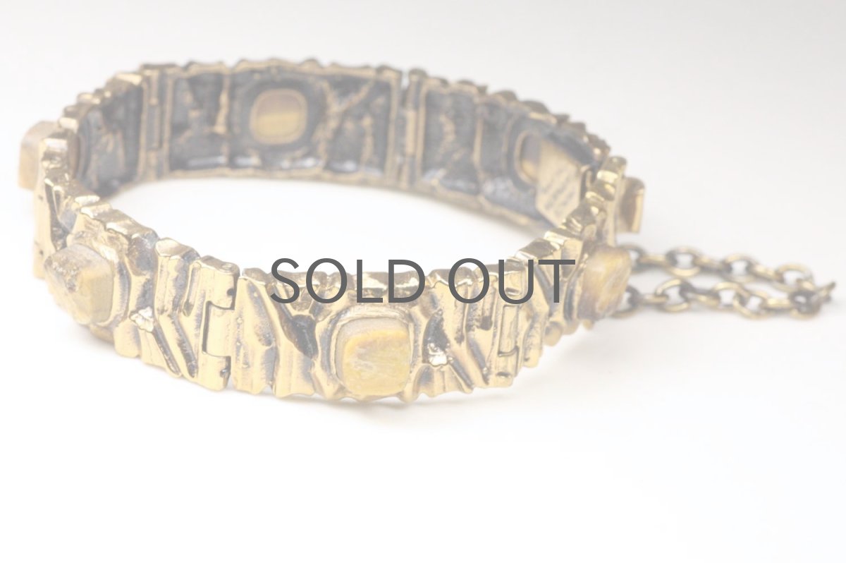 画像4: フィンランド/ヴィンテージアクセサリー/Pentti Sarpaneva/ブロンズ/KELO/タイガーアイブレスレッド/No.2 (4)