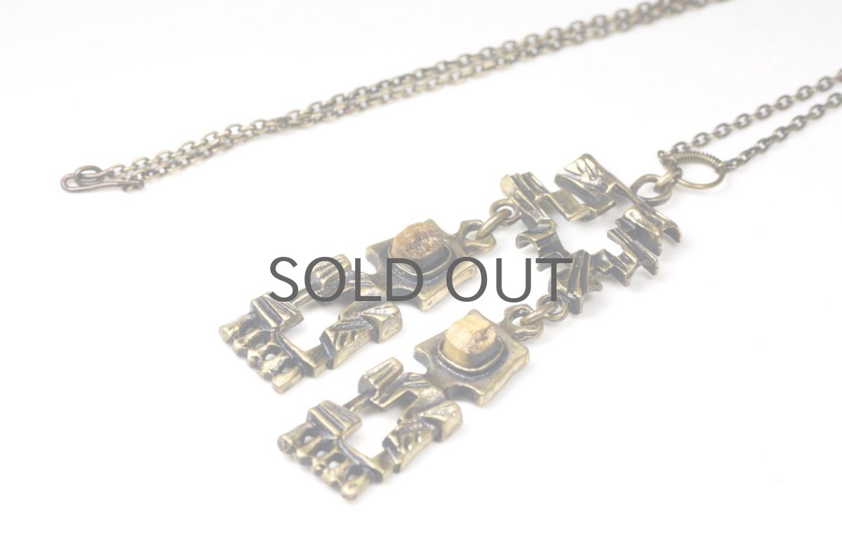 画像4: フィンランド/ヴィンテージアクセサリー/Pentti Sarpaneva/ブロンズ/KELO/タイガーアイペンダント/No.1 (4)