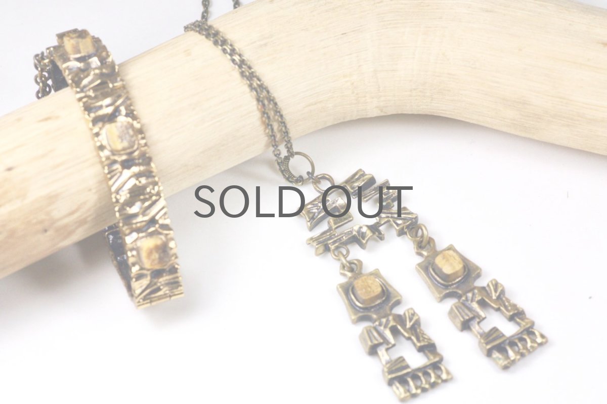 画像7: フィンランド/ヴィンテージアクセサリー/Pentti Sarpaneva/ブロンズ/KELO/タイガーアイペンダント/No.1 (7)