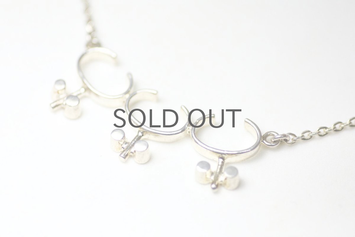 画像2: フィンランド/ビンテージアクセサリー/Jorma Laine/ヨルマ・ライネ/シルバー/ネックレス/3連小花 (2)