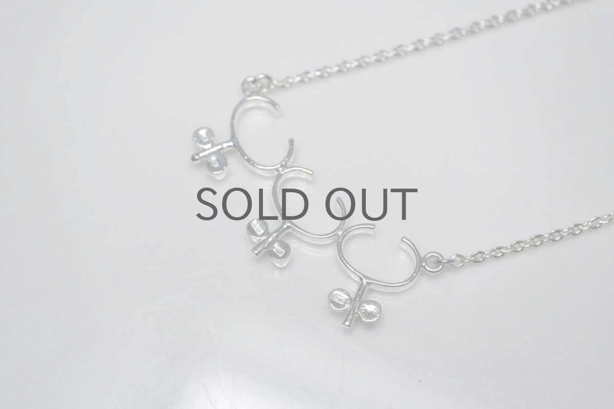 画像4: フィンランド/ビンテージアクセサリー/Jorma Laine/ヨルマ・ライネ/シルバー/ネックレス/3連小花 (4)