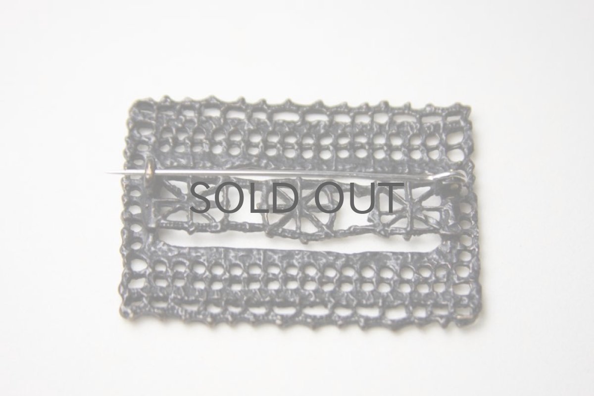 画像3: フィンランドヴィンテージアクセサリー Pentti Sarpaneva ブロンズスクエアーブローチ (3)