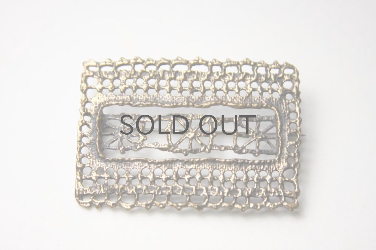 画像2: フィンランドヴィンテージアクセサリー Pentti Sarpaneva ブロンズスクエアーブローチ (2)