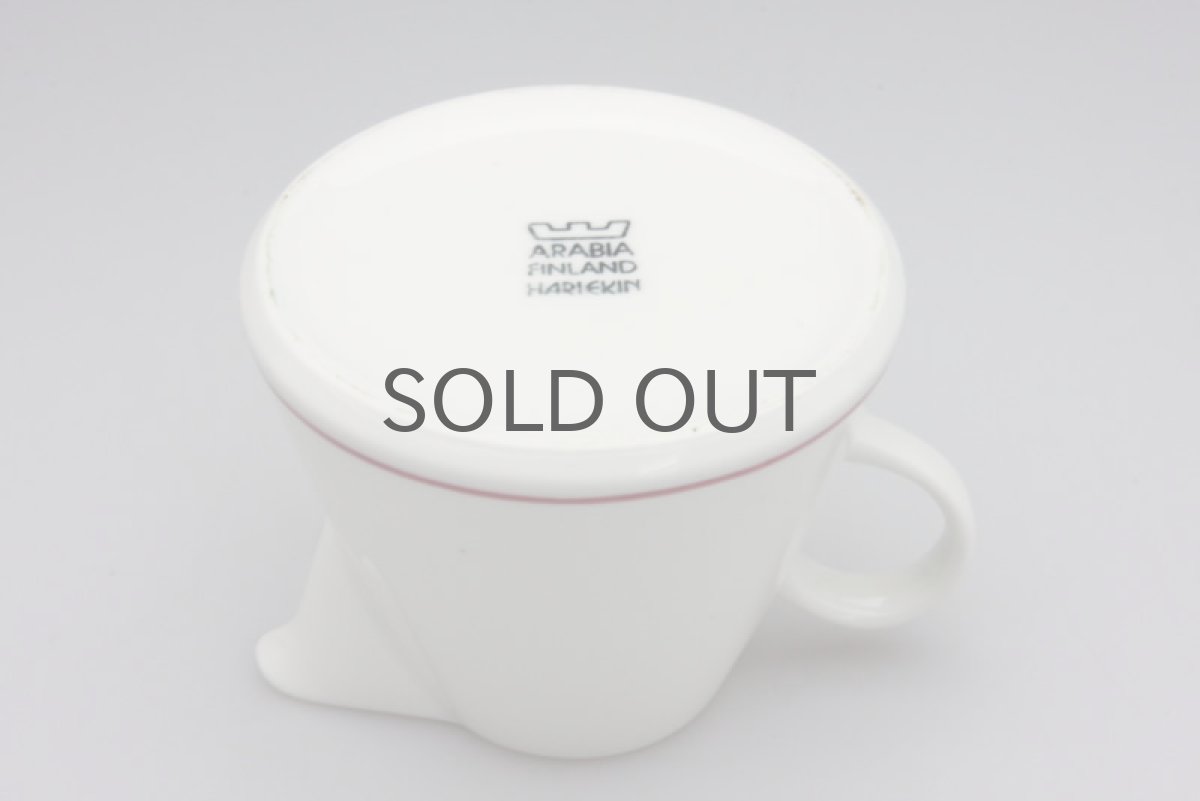 画像4:  ARABIA/アラビア Harlekinハレキン クリーマー 赤ライン (4)