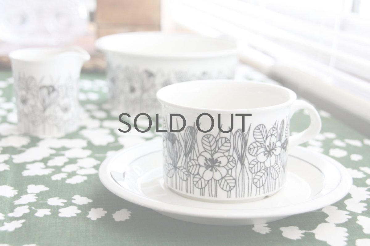 画像5: ARABIA アラビア Krokusクロッカス ティーカップ&ソーサー B&W (5)