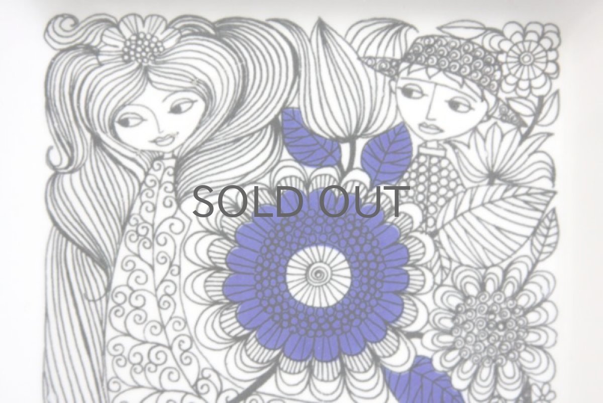 画像2: 北欧食器ヴィンテージ/ARABIA/アラビア Pastoraali スクエアープレート No.2 (2)