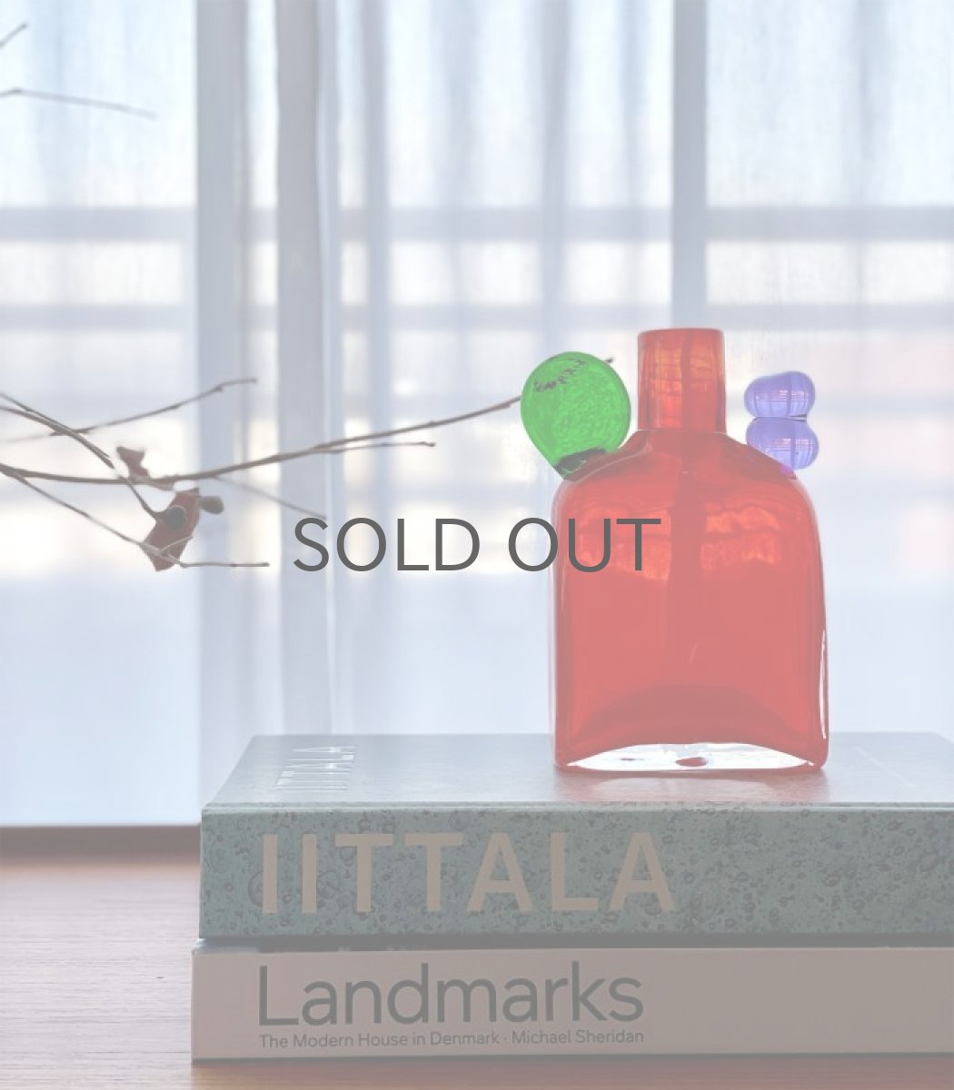 画像10: 北欧アートガラス/ビンテージガラス/Oiva Toikka/オイバ・トイッカ/Nuutajarvi/ヌータヤルヴィ/Pampula/PomPom Bottle/ポンポンボトル/N526/ニュータルヤルヴィレッド (10)