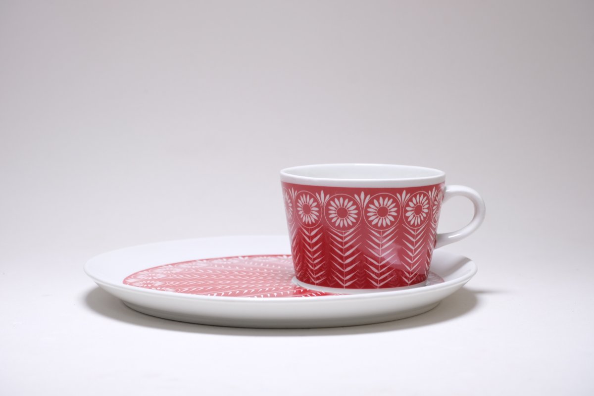 画像2: ARABIA/アラビア/Riikinkukko/ピーコック/BA&BT TVset/ディジー/レッド/未使用？/No.1 (2)