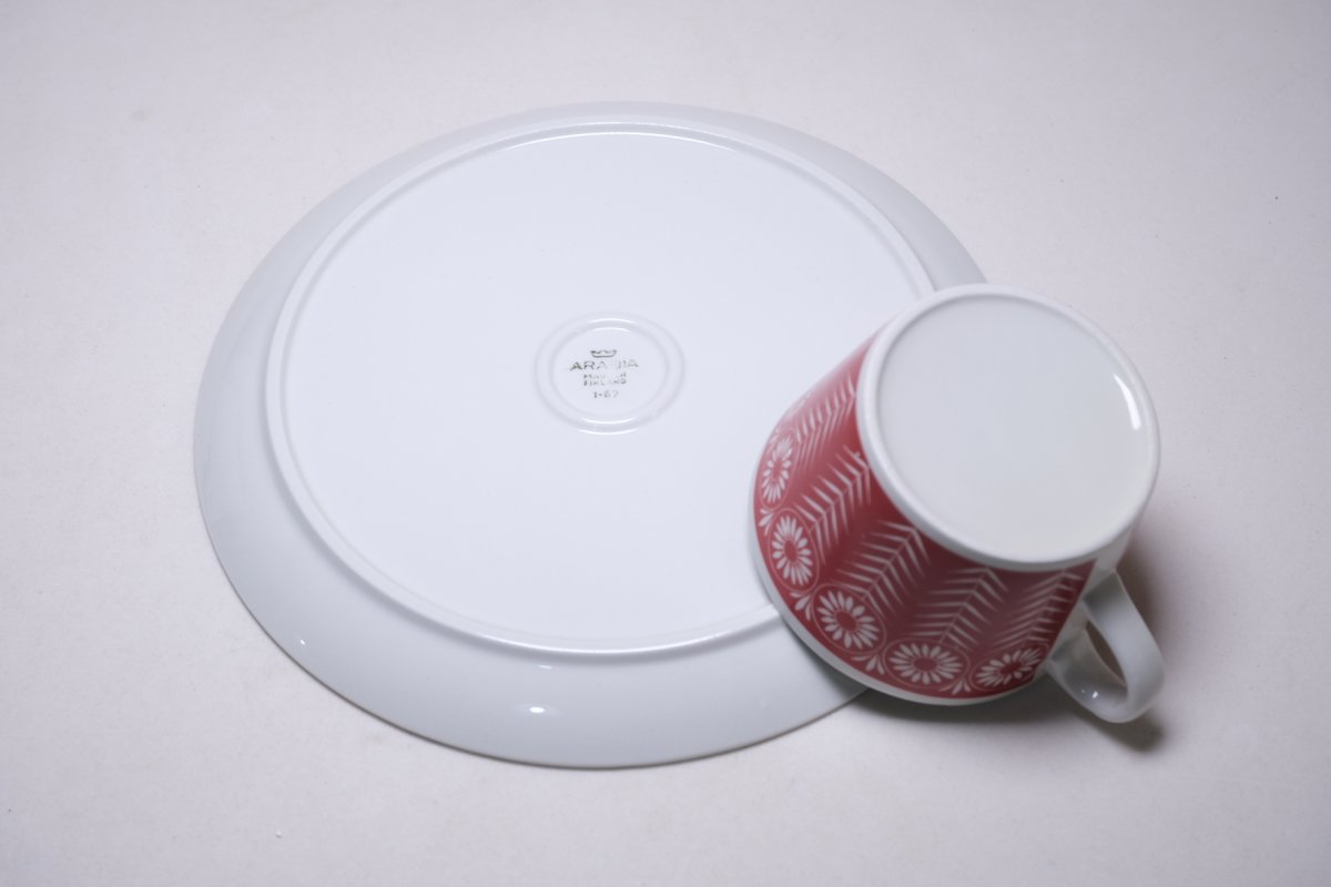 画像5: ARABIA/アラビア/Riikinkukko/ピーコック/BA&BT TVset/ディジー/レッド/未使用？/No.1 (5)