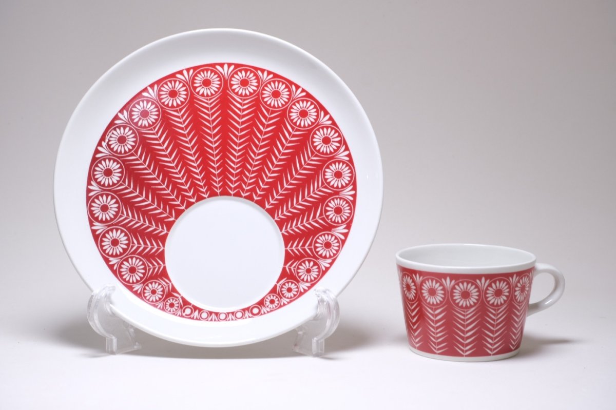 画像4: ARABIA/アラビア/Riikinkukko/ピーコック/BA&BT TVset/ディジー/レッド/未使用？/No.1 (4)