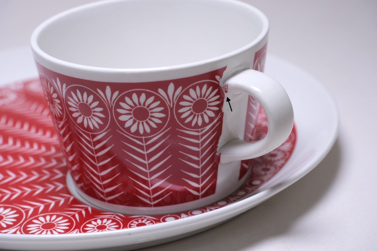 画像5: ARABIA/アラビア/Riikinkukko/ピーコック/BA&BT TVset/ディジー/レッド/未使用？/No.2 (5)