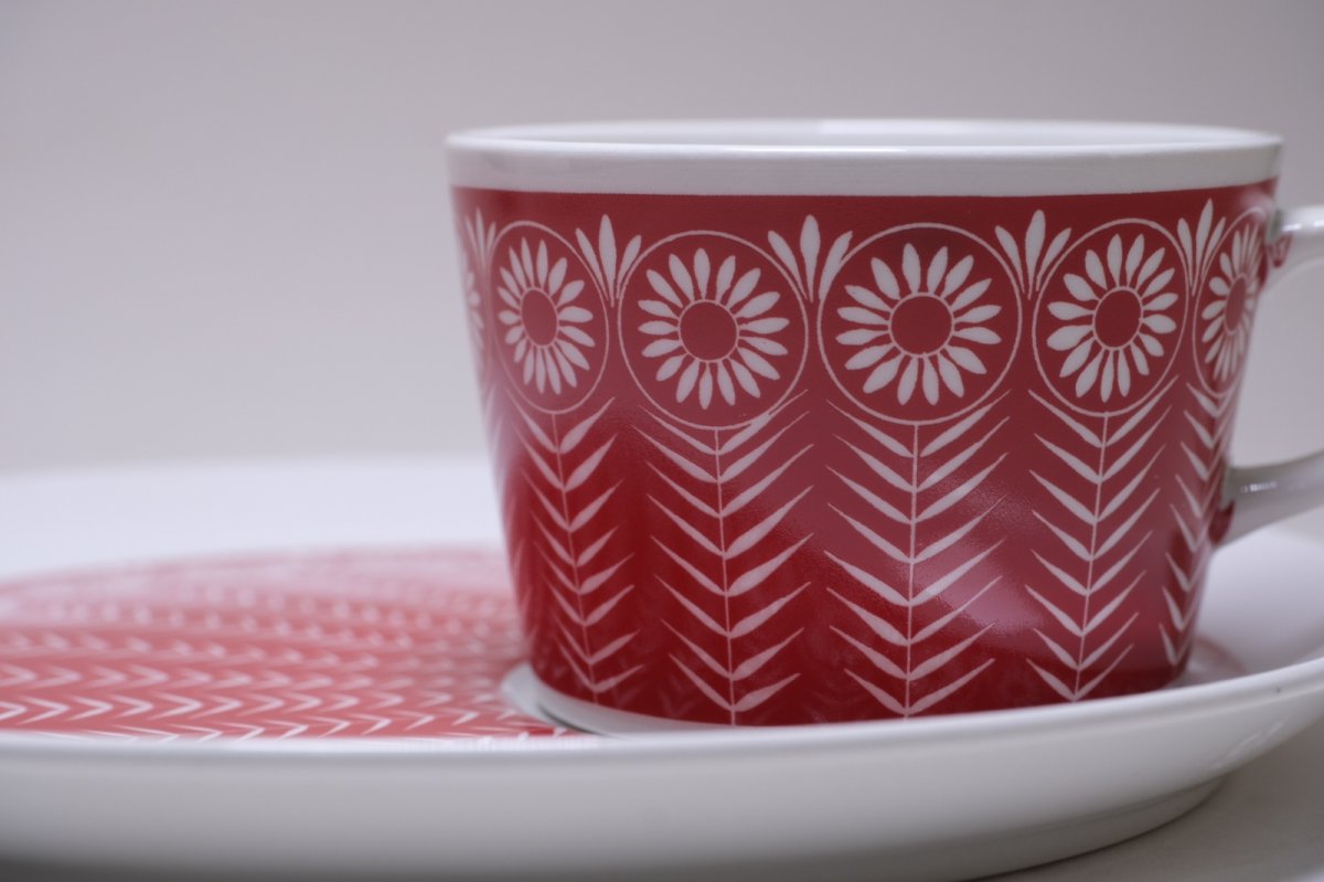 画像4: ARABIA/アラビア/Riikinkukko/ピーコック/BA&BT TVset/ディジー/レッド/未使用？/No.2 (4)