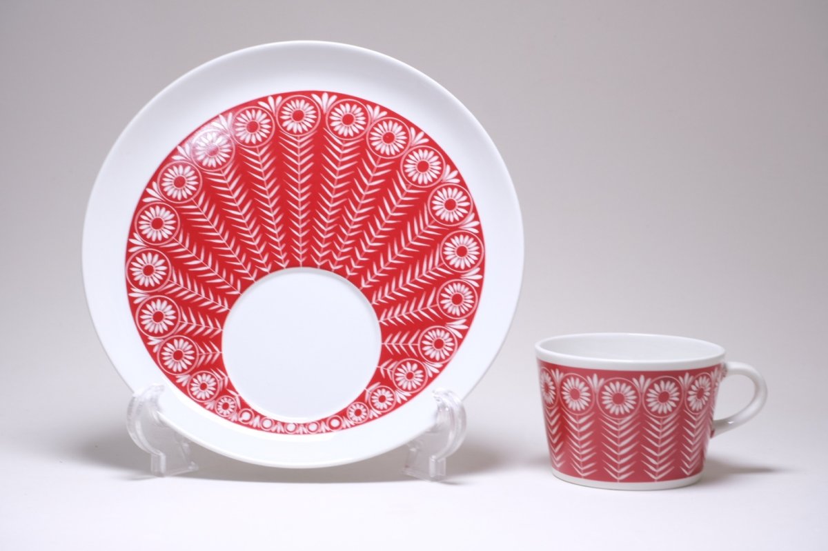 画像6: ARABIA/アラビア/Riikinkukko/ピーコック/BA&BT TVset/ディジー/レッド/未使用？/No.2 (6)