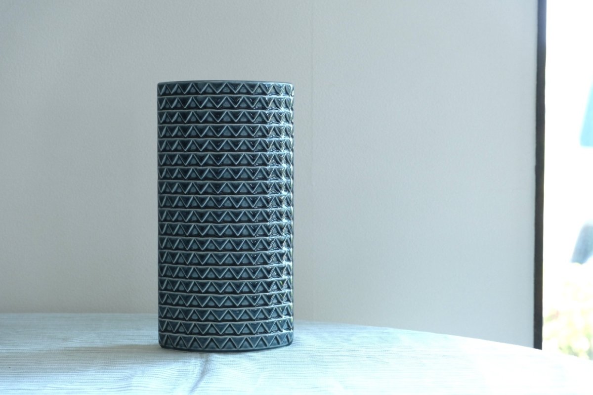 画像12: 北欧ビンテージ/ARABIA/アラビア/Kaarina Aho/カーリナ・アホ/Harlekiini/ベース/ブルーグレー/高さ24cm/B品 (12)