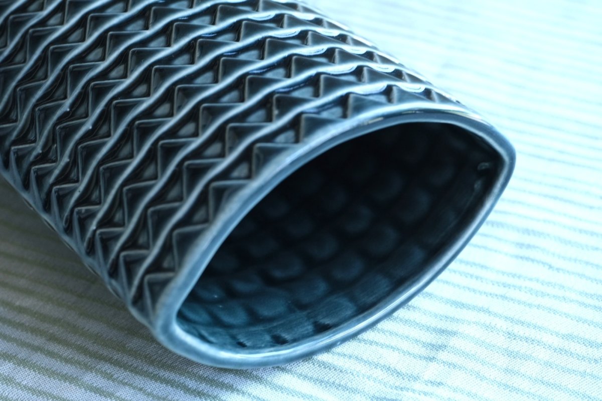 画像9: 北欧ビンテージ/ARABIA/アラビア/Kaarina Aho/カーリナ・アホ/Harlekiini/ベース/ブルーグレー/高さ24cm/B品 (9)