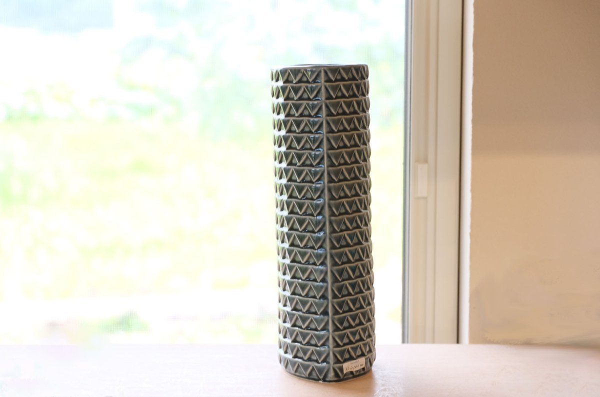 画像11: 北欧ビンテージ/ARABIA/アラビア/Kaarina Aho/カーリナ・アホ/Harlekiini/ベース/ブルーグレー/高さ24cm/B品 (11)