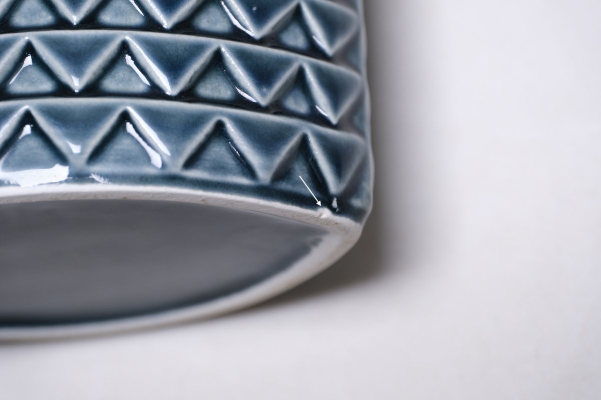 画像10: 北欧ビンテージ/ARABIA/アラビア/Kaarina Aho/カーリナ・アホ/Harlekiini/ベース/ブルーグレー/高さ24cm/B品 (10)