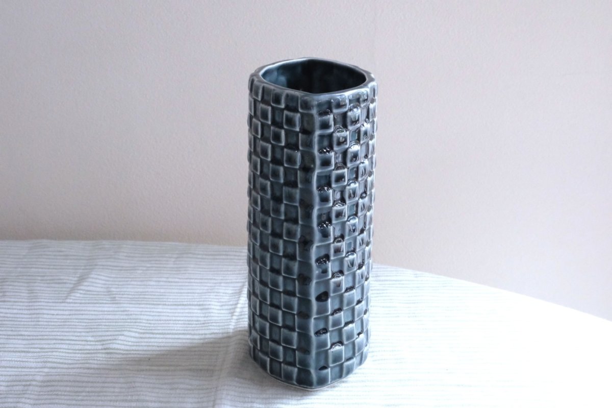 画像2: 北欧ビンテージ/ARABIA/アラビア/Kaarina Aho/カーリナ・アホ/Harlekiini/ベース/ブルーグレー/高さ19cm (2)