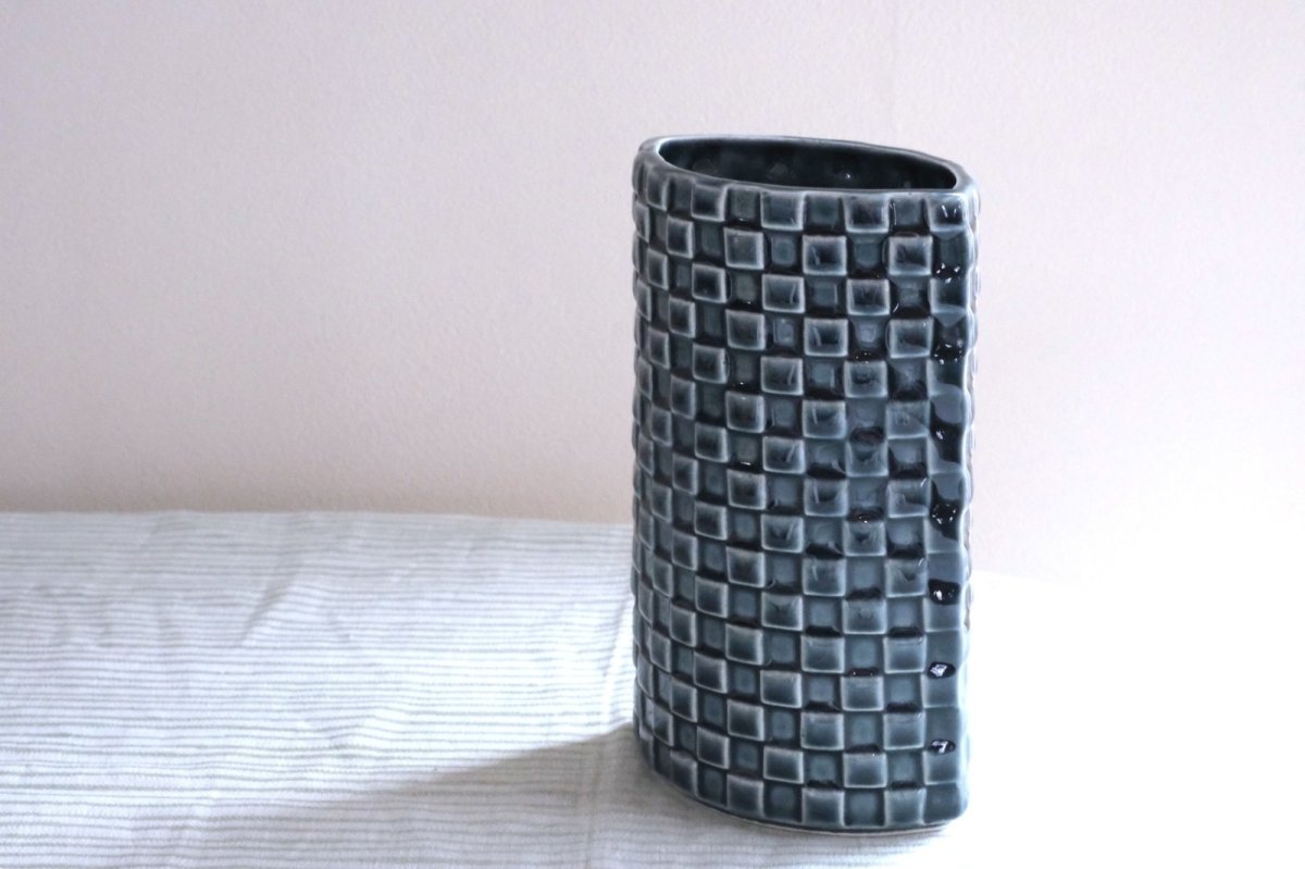 画像6: 北欧ビンテージ/ARABIA/アラビア/Kaarina Aho/カーリナ・アホ/Harlekiini/ベース/ブルーグレー/高さ19cm (6)