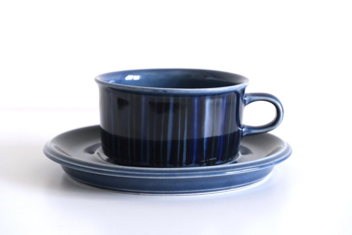 画像1: ARABIA/アラビア/ Gunvor Olin-Gronqvist/Kosmos/コスモス/ティーカップ＆ソーサー/貴重ブルー/No.1 (1)