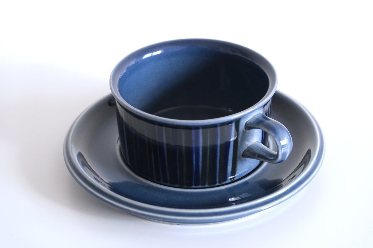 画像2: ARABIA/アラビア/ Gunvor Olin-Gronqvist/Kosmos/コスモス/ティーカップ＆ソーサー/貴重ブルー/No.2 (2)