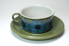 画像3: ARABIA/アラビア/Hilkka-Lisa Ahola/ヒルッカ・リサ・アホラ/ブルーフラワー＆オリーブベース/ティカップ＆ソーサー (3)