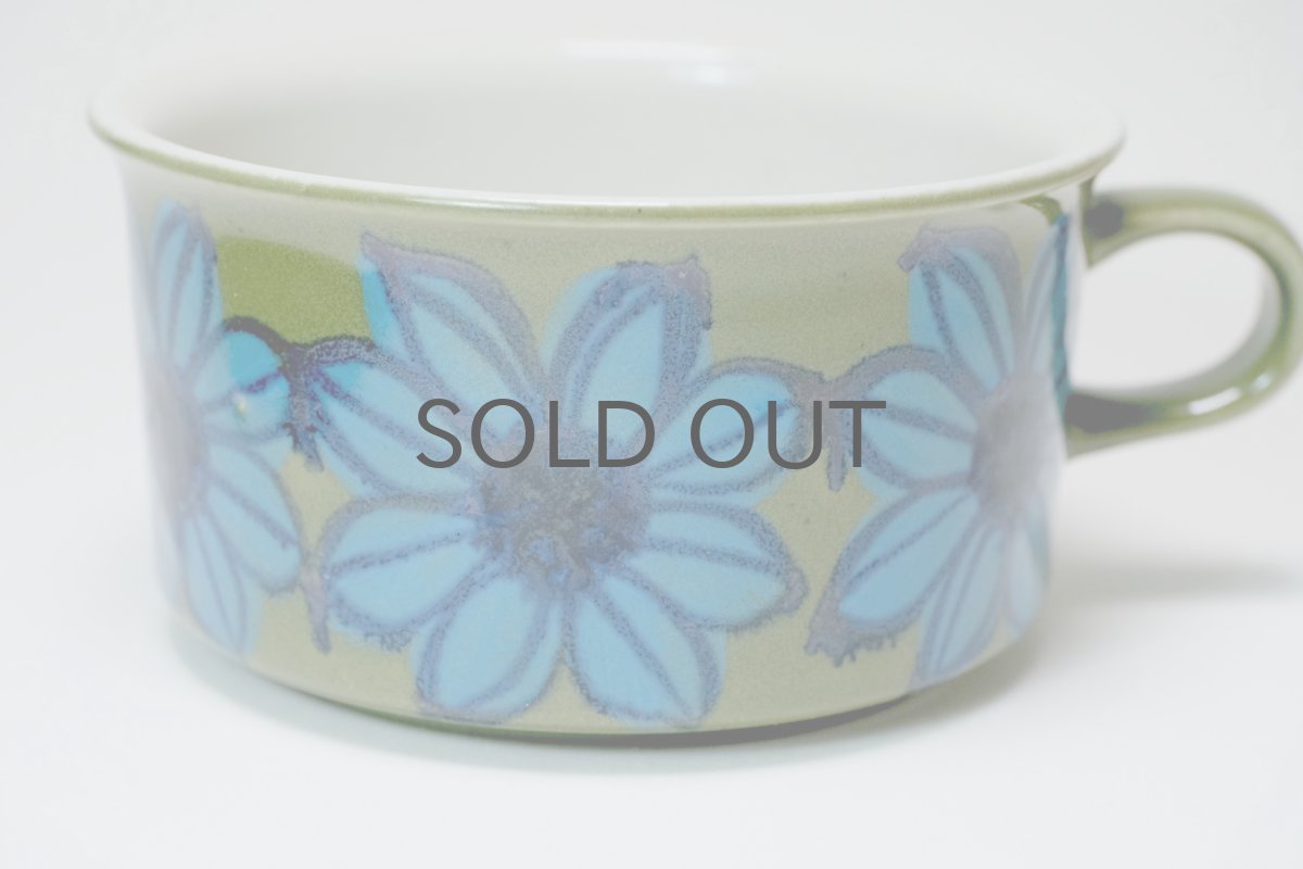 画像5: ARABIA/アラビア/Hilkka-Lisa Ahola/ヒルッカ・リサ・アホラ/ブルーフラワー＆オリーブベース/ティカップ＆ソーサー (5)