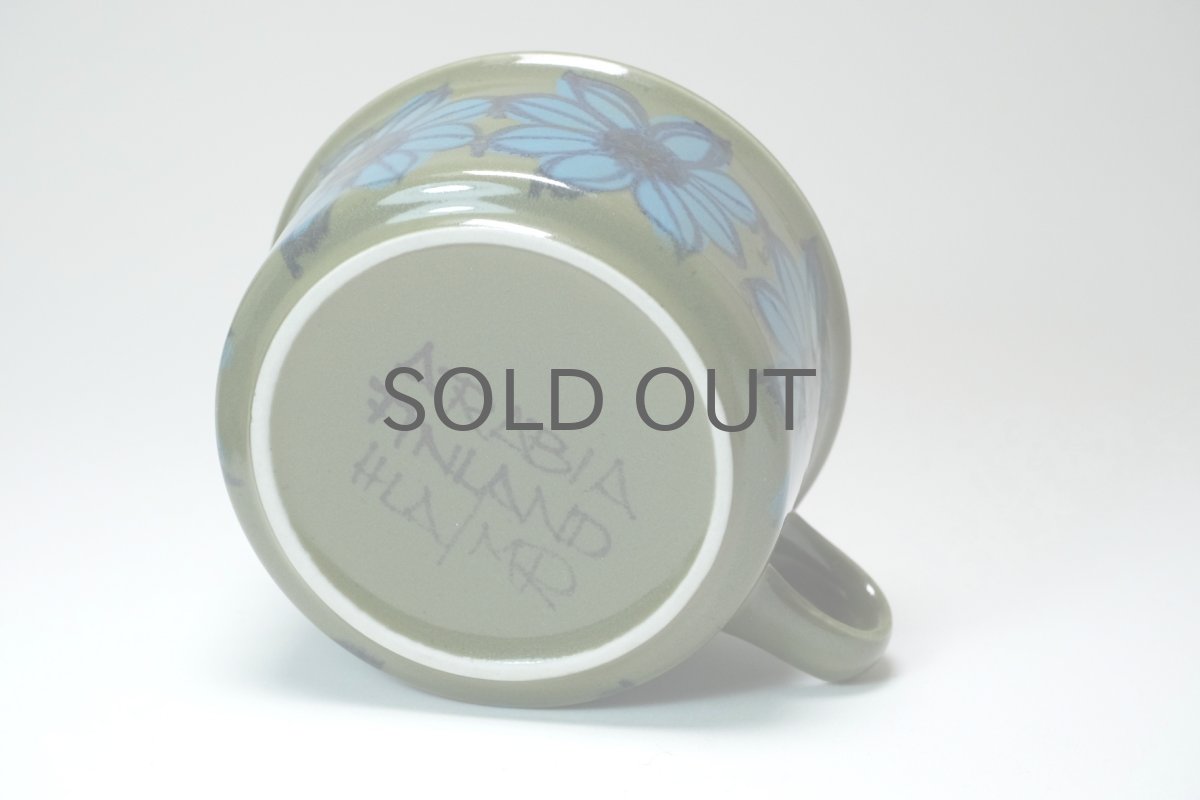 画像6: ARABIA/アラビア/Hilkka-Lisa Ahola/ヒルッカ・リサ・アホラ/ブルーフラワー＆オリーブベース/ティカップ＆ソーサー (6)