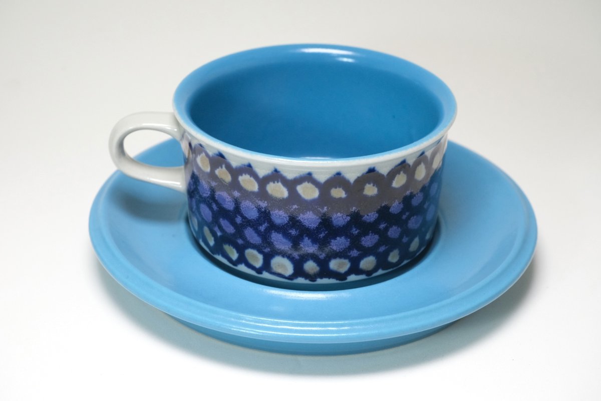 画像3: ARABIA/アラビア//Hilkka-Lisa Ahola/ヒルッカ・リサ・アホラ/ブルードット/ティカップ＆ソーサー (3)