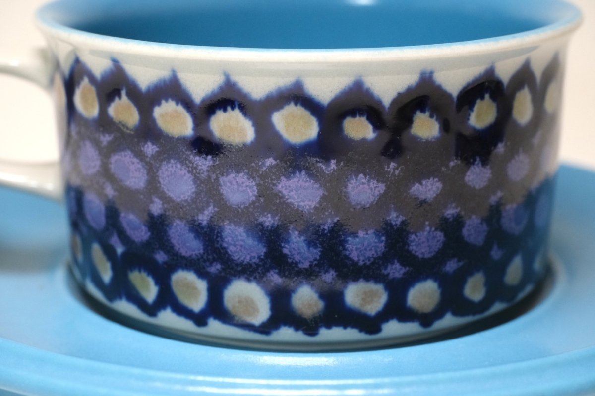 画像2: ARABIA/アラビア//Hilkka-Lisa Ahola/ヒルッカ・リサ・アホラ/ブルードット/ティカップ＆ソーサー (2)