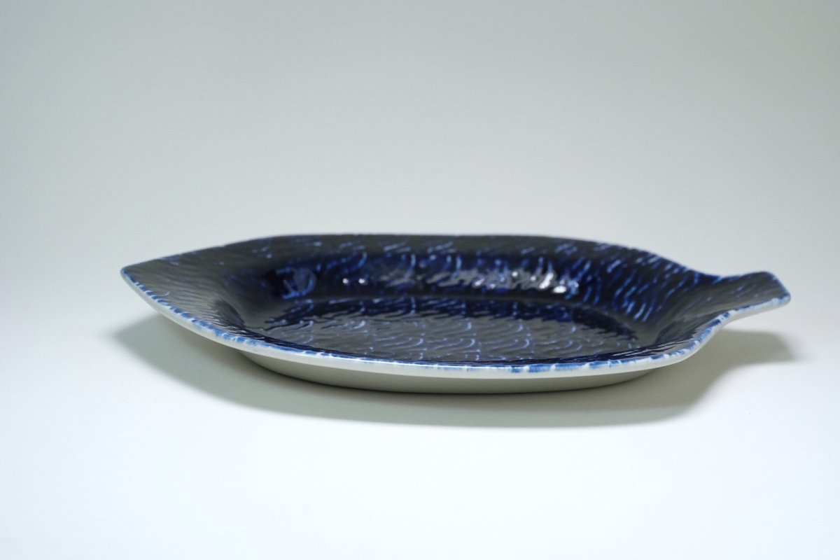 画像7: 北欧ビンテージ食器/ARABIA/アラビア/Gunvor Olin-Gronqvist/フィッシュ/オーヴァル33cm/ブルー (7)