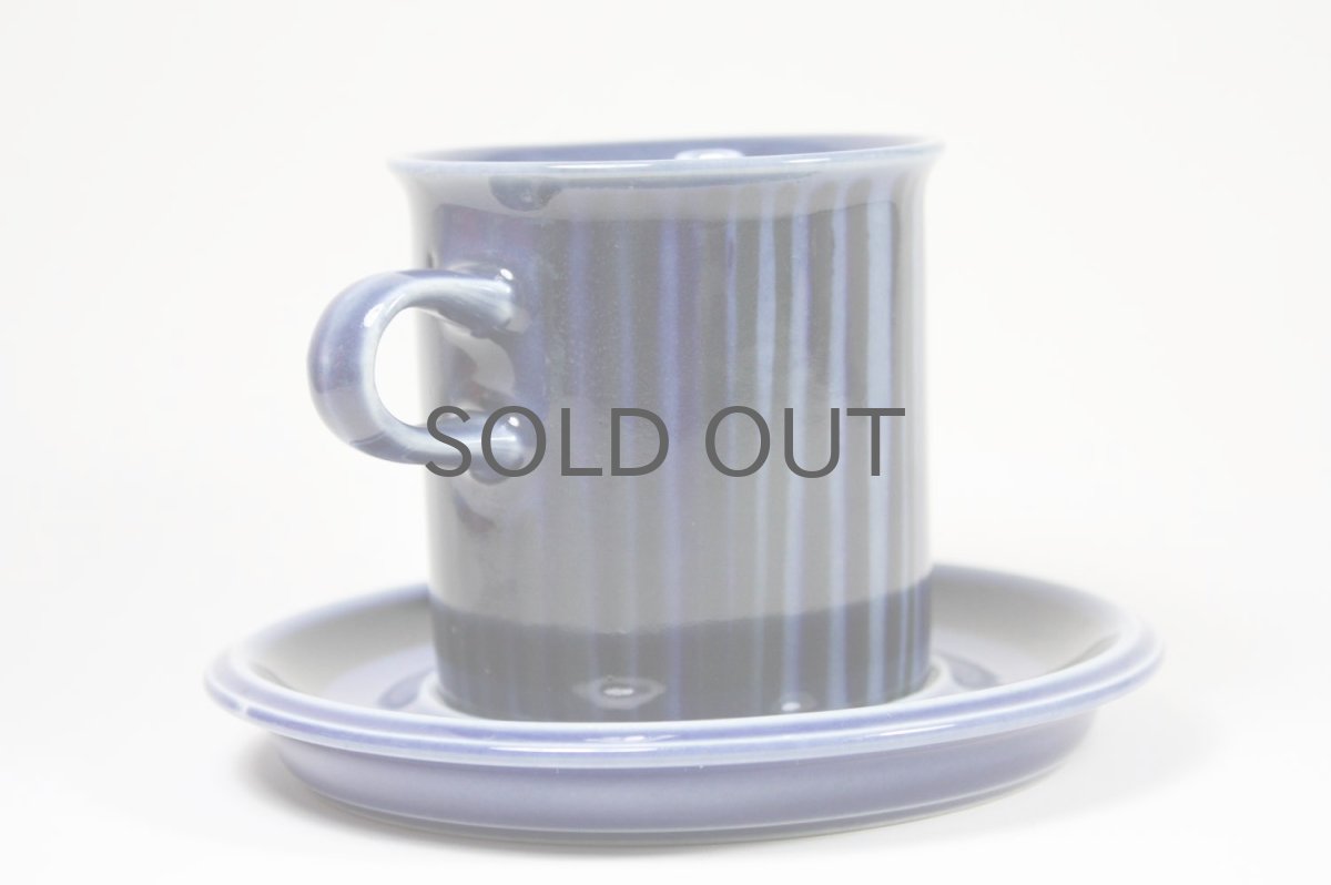 画像2: 北欧ビンテージ食器/ARABIA/アラビア/Gunvor Olin-Gronqvist/Kosmos/コスモス/モーニングカップ&ソーサー/貴重ブルー (2)