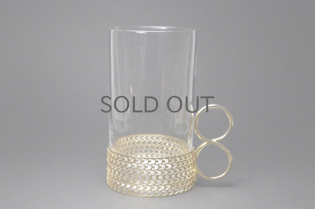 画像1: iittala/イッタラ/TSAIKKA/ゴールドホルダー&クリアロンググラス/24Karaatti/No.2 (1)