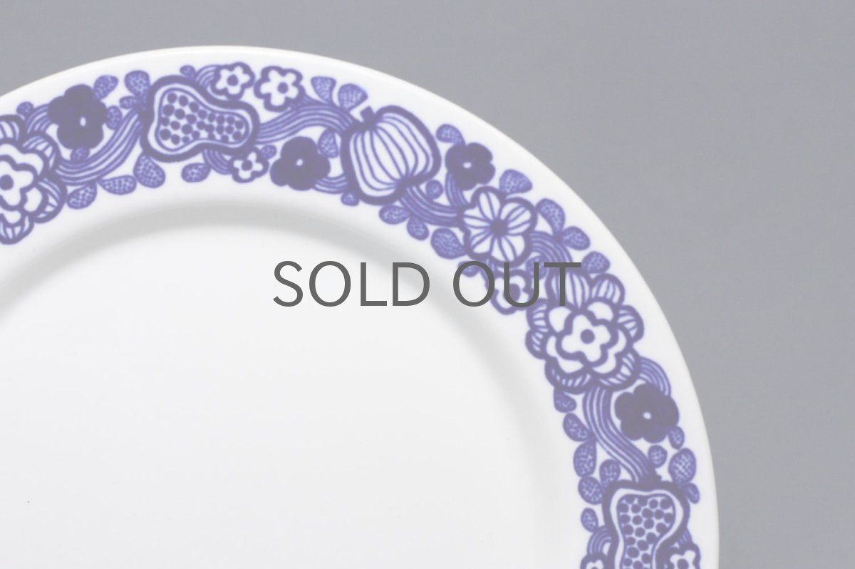 画像2: ARABIA/アラビア/果物&花/17cm/ブルー/プレート (2)