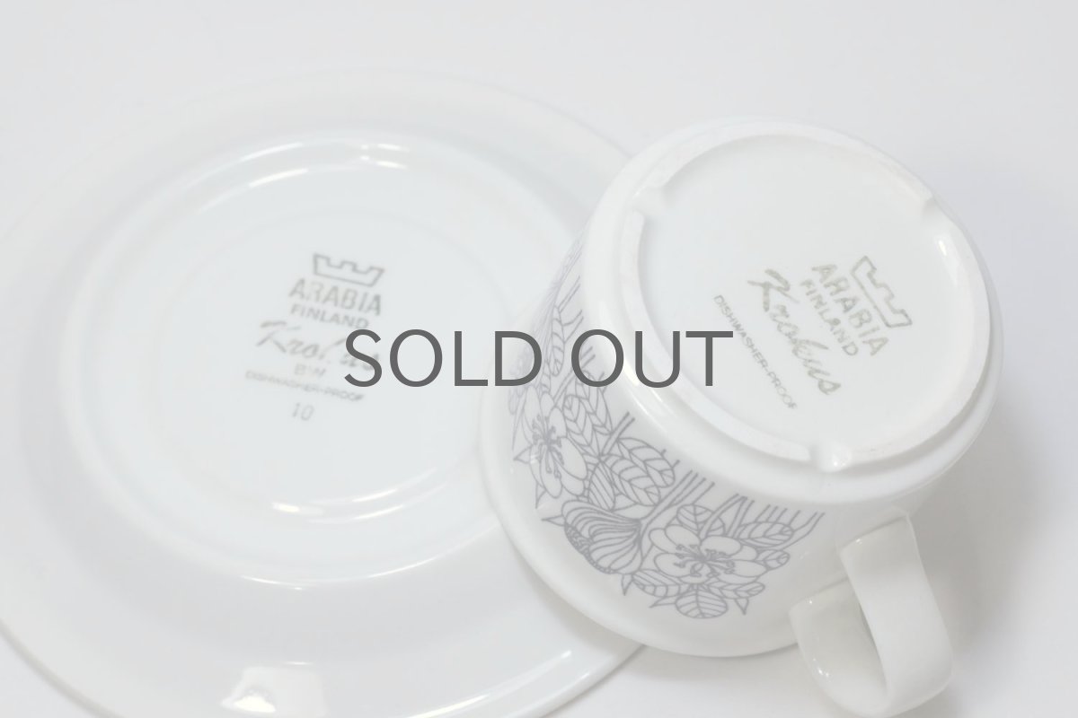 画像5: ARABIA/アラビア/Krokus/クロッカス/コーヒーカップ&ソーサー/ホワイト&ブラック/モノトーン/No.2 (5)